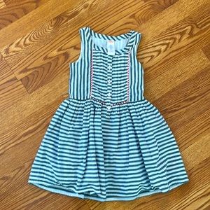 Gymboree sleeveless grey and white striped dress size 5